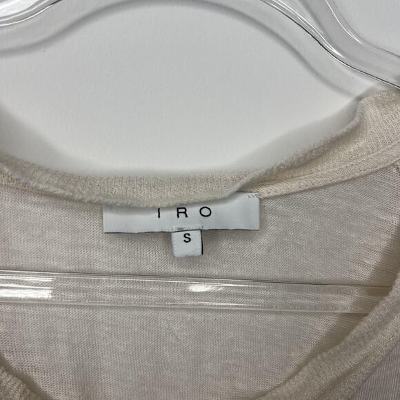 IRO Shirt Womens Small Beige Oversized Distressed Textured Lightweight‎ Top - Picture 2 of 9